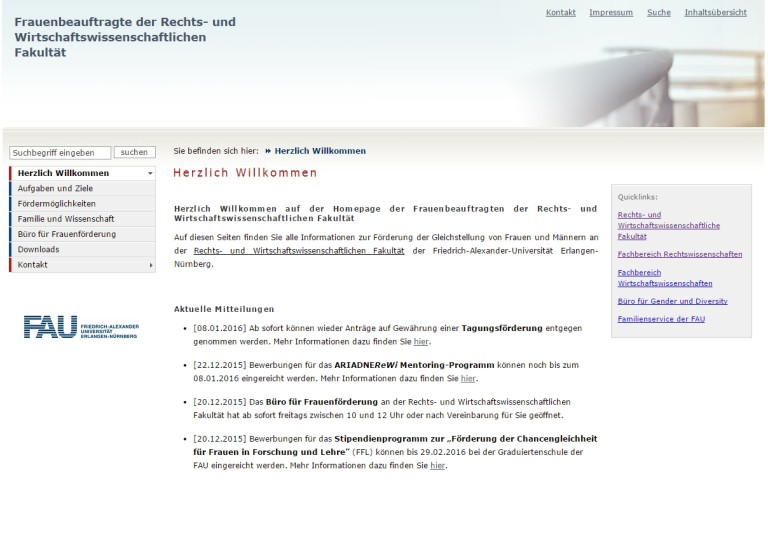 Die Frauenbeauftragten haben eine neue Homepage