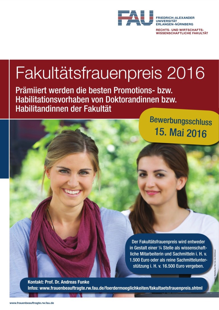 Fakultätsfrauenpreis 2016