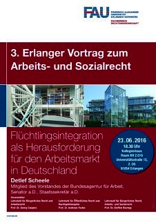 Zum Artikel "3. Erlanger Vortrag zum Arbeits- und Sozialrecht am 23.06.2016"