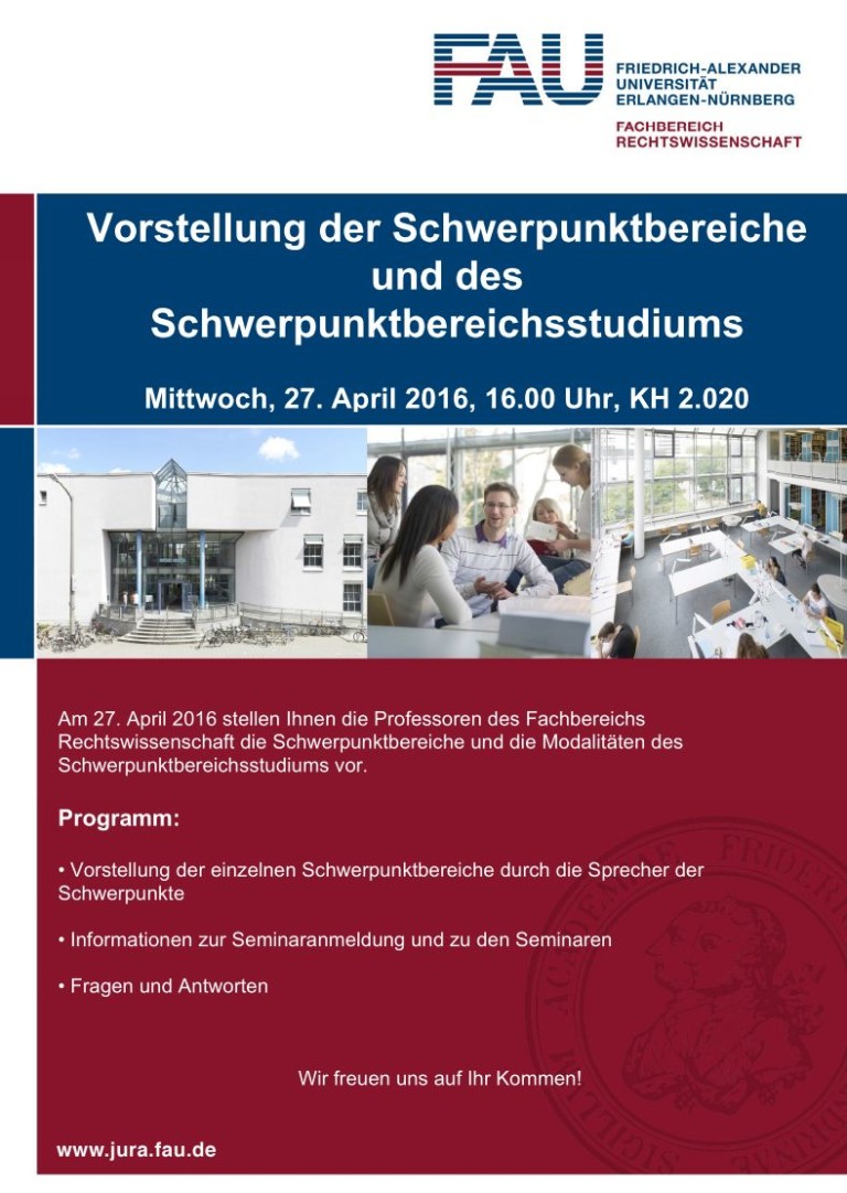 Informationsveranstaltung zu den Schwerpunktbereichen