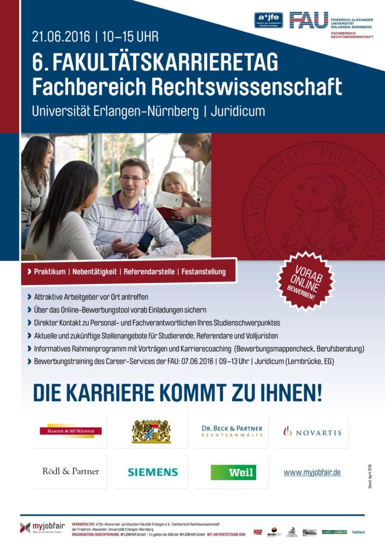 Fakultätskarrieretag – jetzt online bewerben