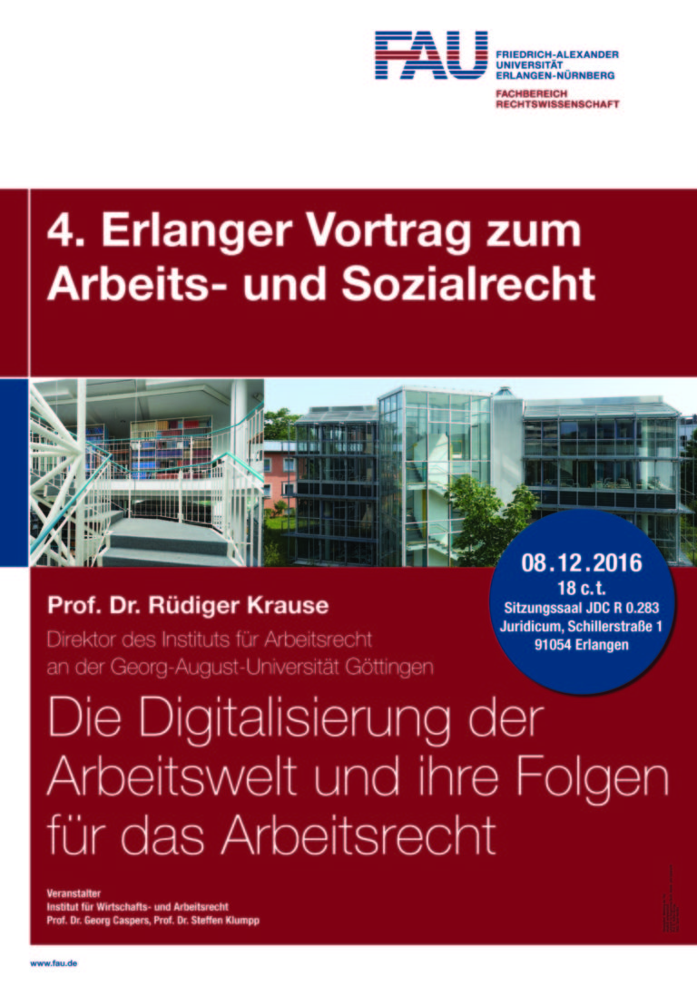 4. Erlanger Vortrag zum Arbeits- und Sozialrecht