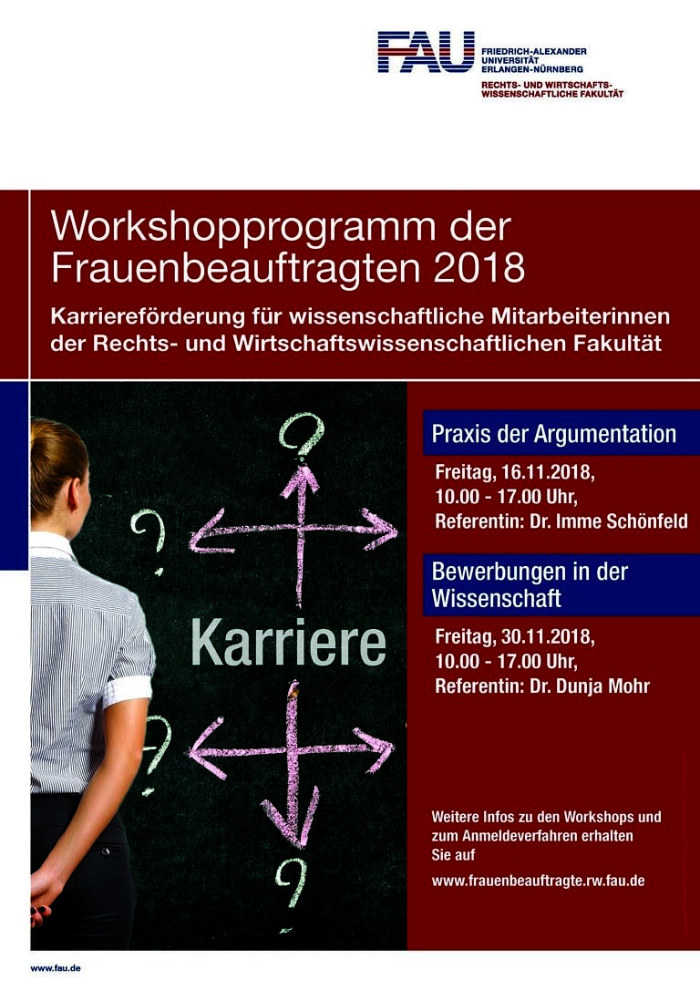 Workshopprogramm der Frauenbeauftragten 2018