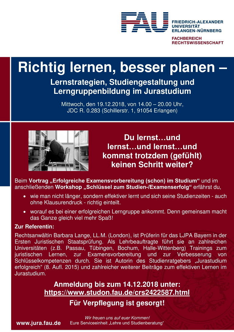 Richtig lernen, besser planen – Lernstrategien, Studiengestaltung und Lerngruppenbildung im Jurastudium