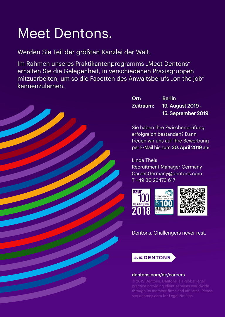 Meet Dentons – Praktikantenprogramm