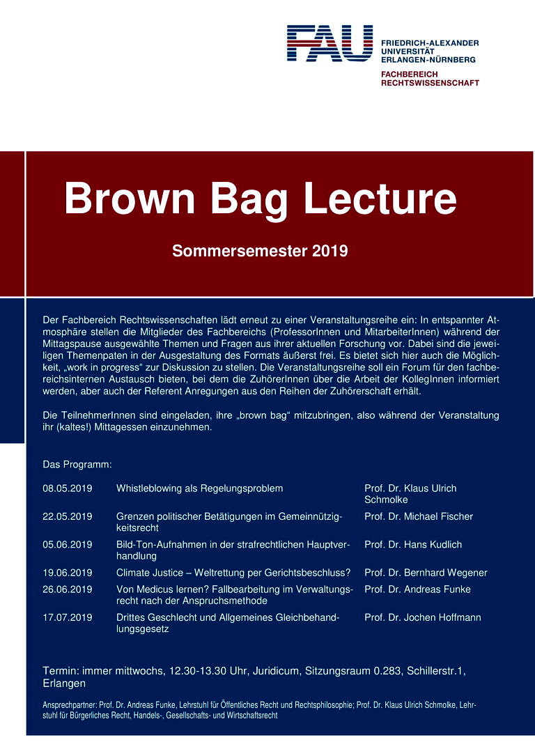 Brown Bag Lecture im Sommersemester 2019