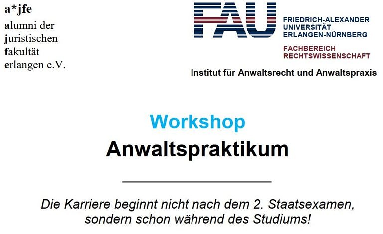 Alumni-Verein a*jfe e. V. und Institut für Anwaltsrecht und Anwaltspraxis starten strukturiertes Rechtsanwaltspraktikum