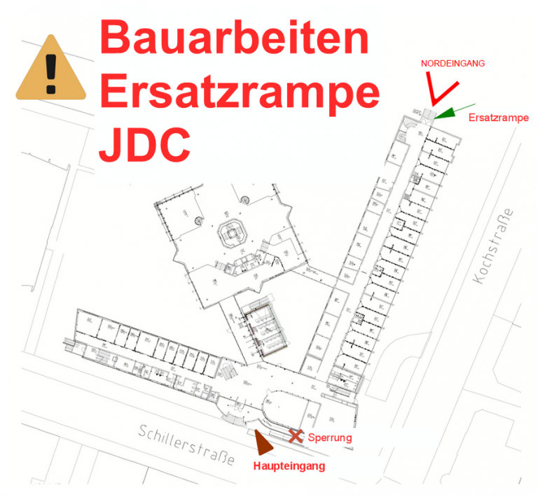 Bauarbeiten Ersatzrampe JDC