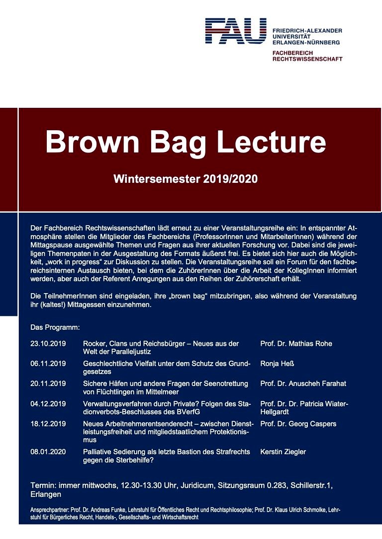Brown Bag Lecture Wintersemester 2019/20