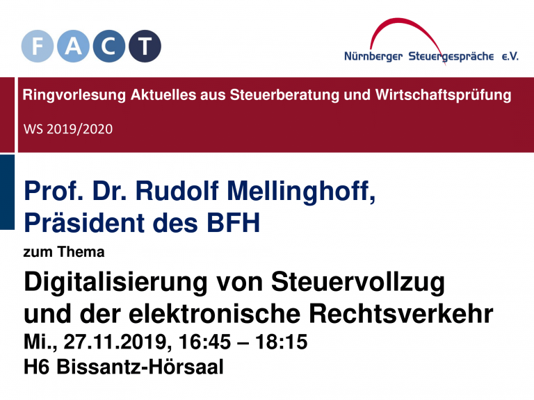 Digitalisierung von Steuervollzug und der elektronische Rechtsverkehr