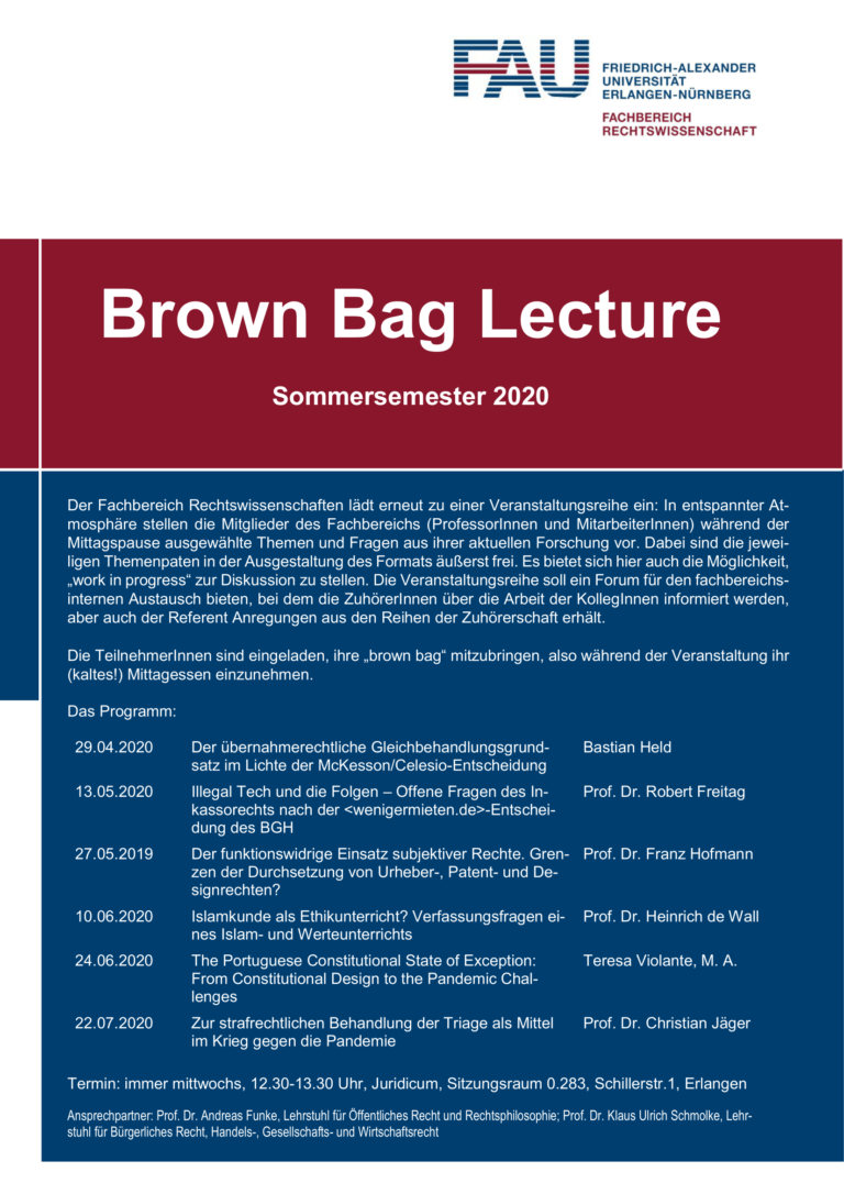 Brown Bag Lecture SS 2020