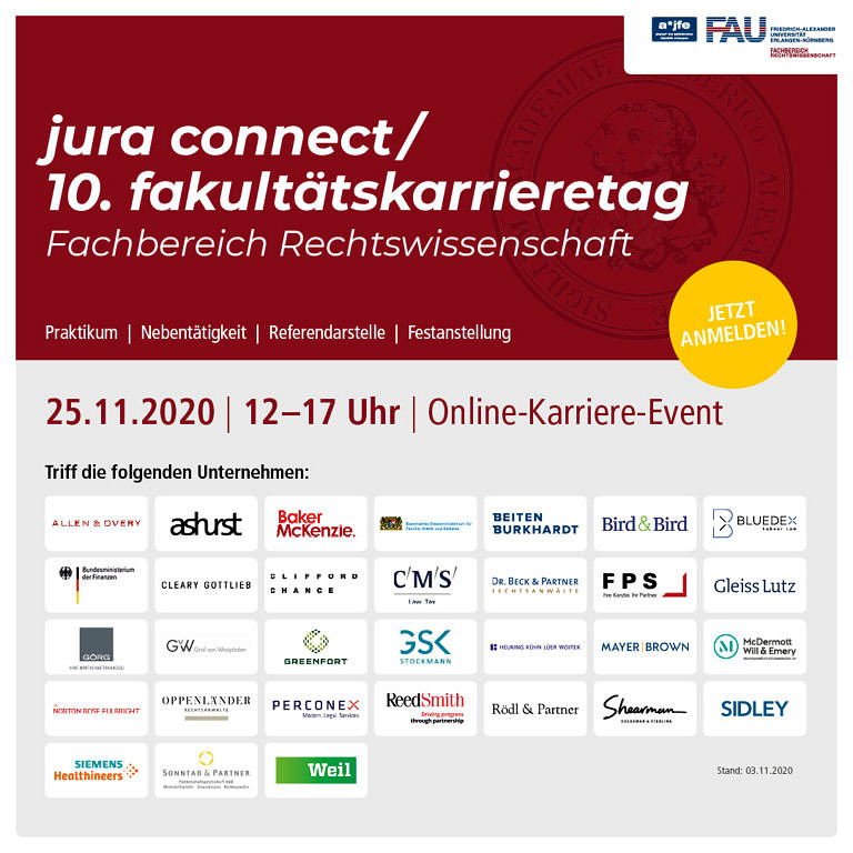 10. Fakultätskarrieretag am 25.11.2020