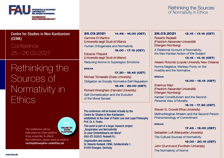 Tagungsankündigung „Rethinking the Sources of Normativity in Ethics“