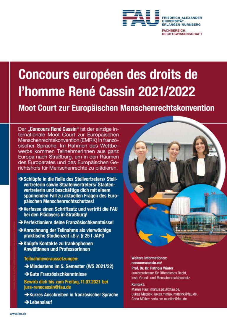 Concours européen des droits de  l’homme René Cassin 2021/2022