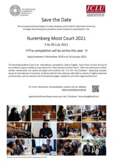 Zum Artikel "Nuernberg Moot Court 2021 – Juli 2021"