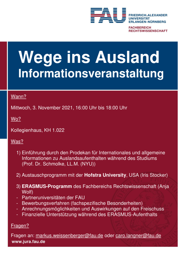 Informationsveranstaltung „Wege ins Ausland“