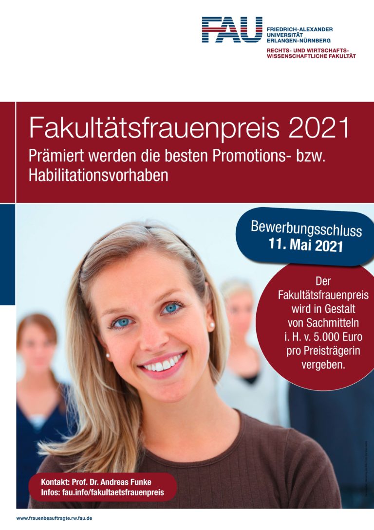 Vergabe des Fakultätsfrauenpreises 2021 an Dr. Gloria Berghäuser und Julia Klaus