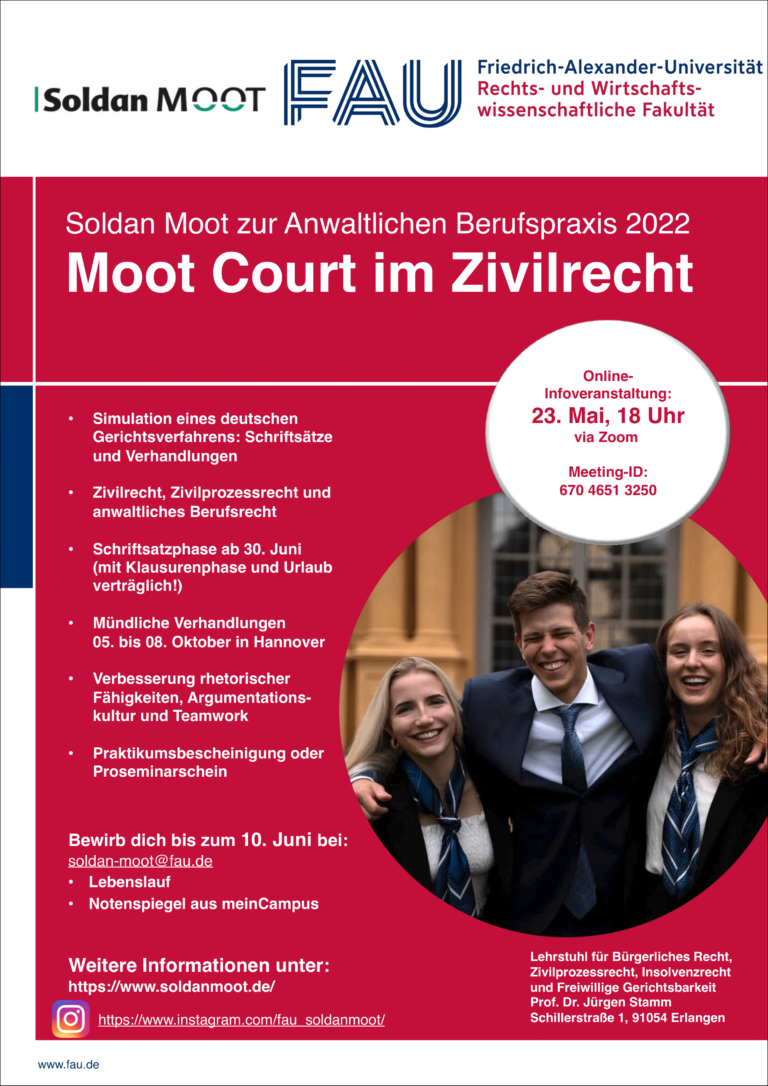 Soldan Moot Court 2022 – Infoveranstaltung am 23.5.