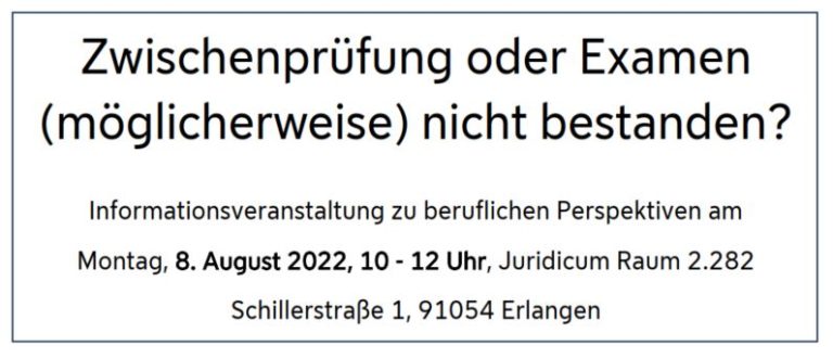 Zwischenprüfung oder Examen (möglicherweise) nicht bestanden?