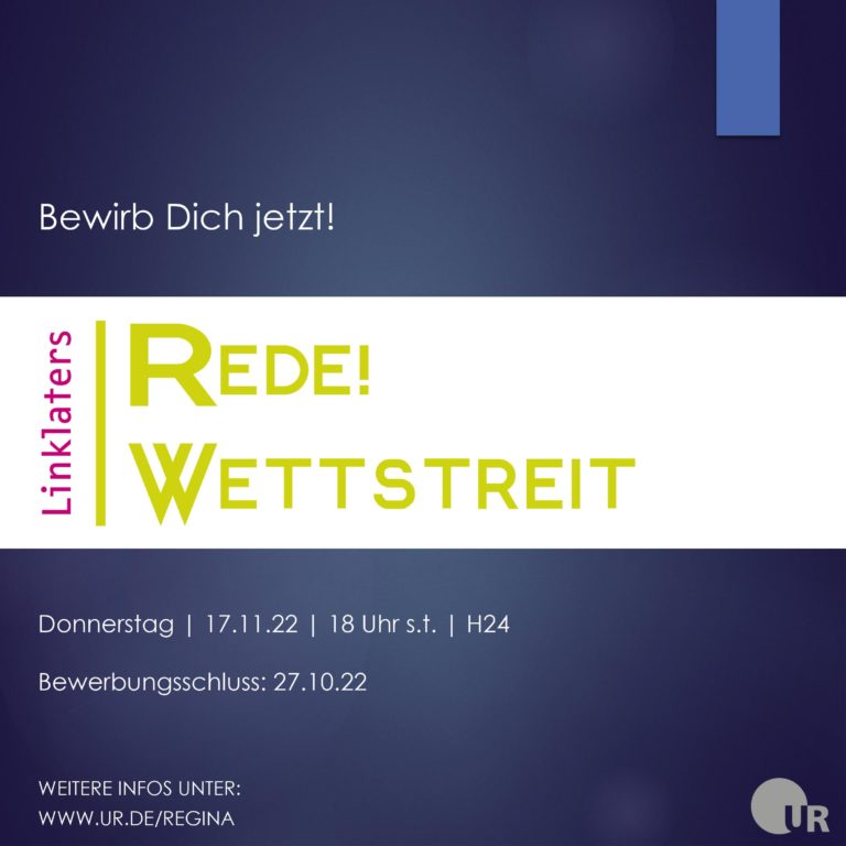 Redewettbewerb – Bewerbungsschluss 27. Oktober 2022