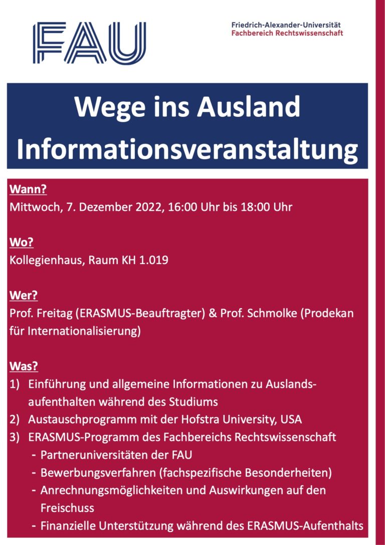 Informationsveranstaltung „Wege ins Ausland“