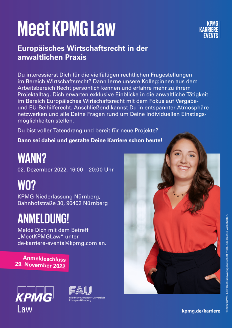 Meet KPMG Law – Europäisches Wirtschaftsrecht in der  anwaltlichen Praxis