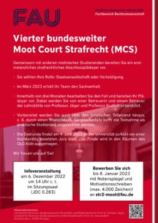 Zum Artikel "Bundesweiter (deutschsprachiger) Moot Court im Strafrecht – Dezember 2022"