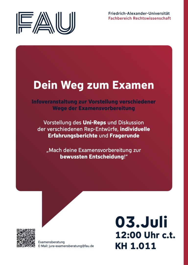 „Dein Weg zum Examen“ – Informationsveranstaltung
