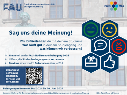 Zum Artikel "Studierendenbefragung 2024 (FAU-St)"