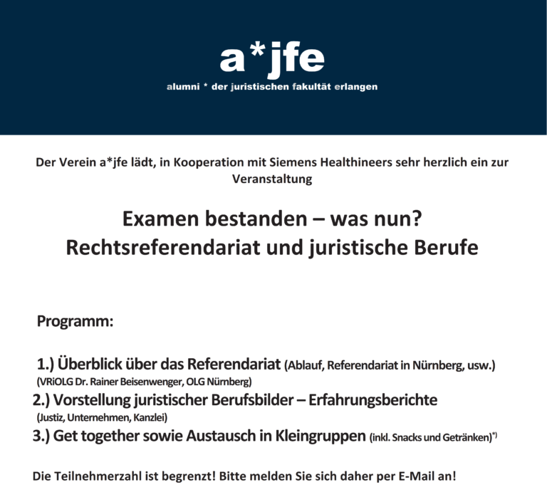 a*jfe: Examen bestanden – was nun? – Rechtsreferendariat und juristische Berufe