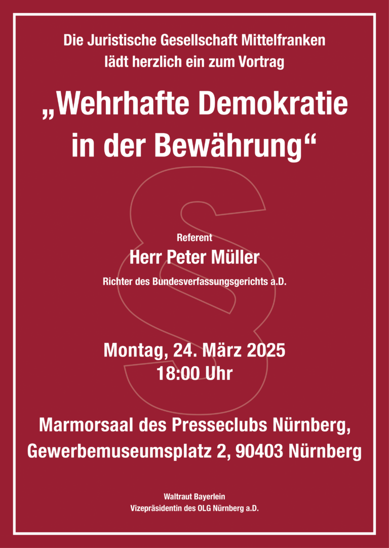 Vortrag „Wehrhafte Demokratie in der Bewährung“